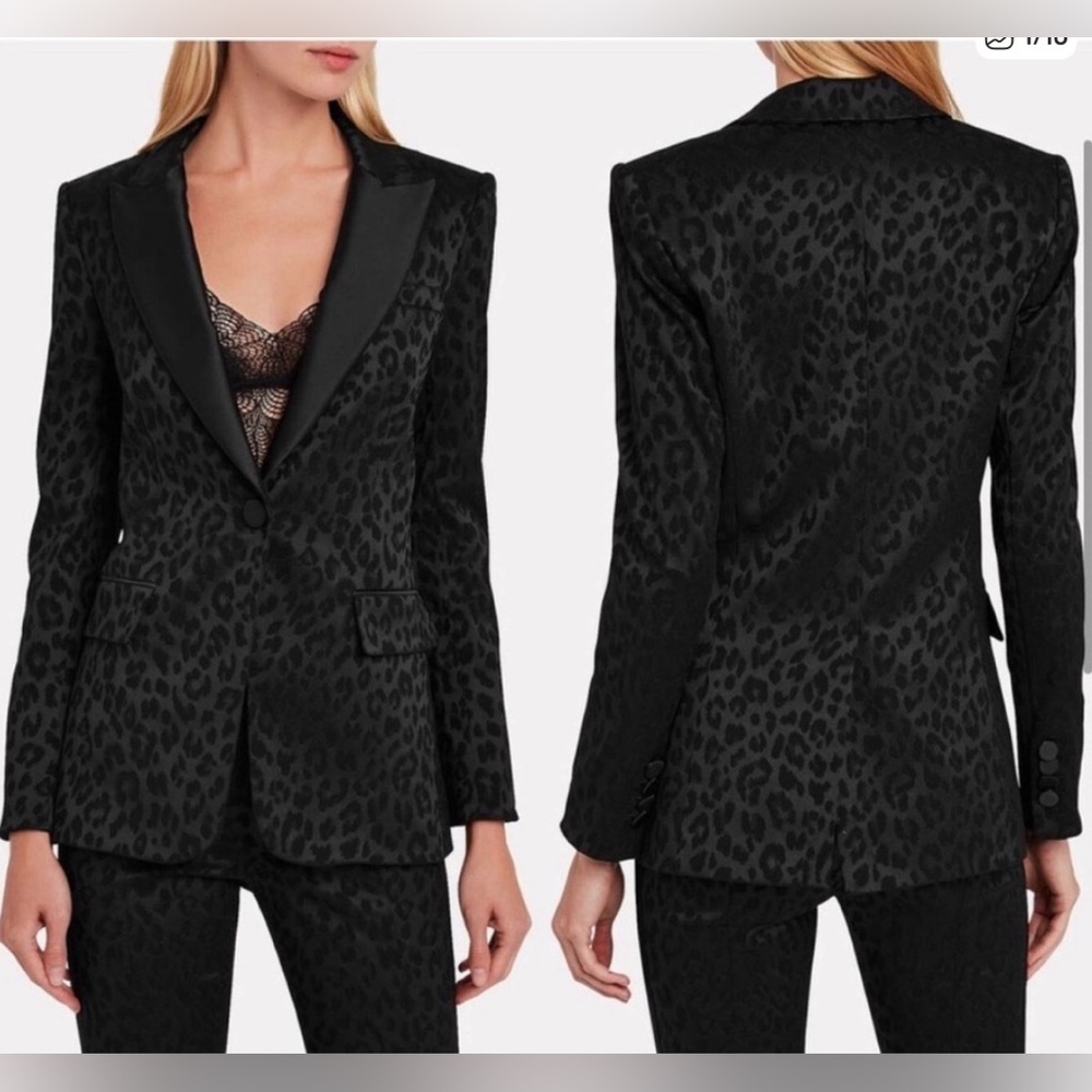 VERONICA BEARD Black Ashburn Leopard Animal Print Dickey Jacket NWOT. Size 8. - Picture 2 of 2